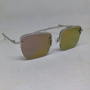 AJ Morgan Slice Aviator Sunglasses-Gunmetal-White-Mirrored Lenses-UV Protection